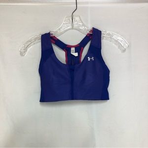 Under Armour sports bra women’s racer back double hook purple/ pink size 32c